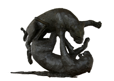 Fighting Leopard bronze